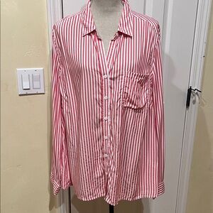 Beachlunchlounge Red and White Striped Shirt